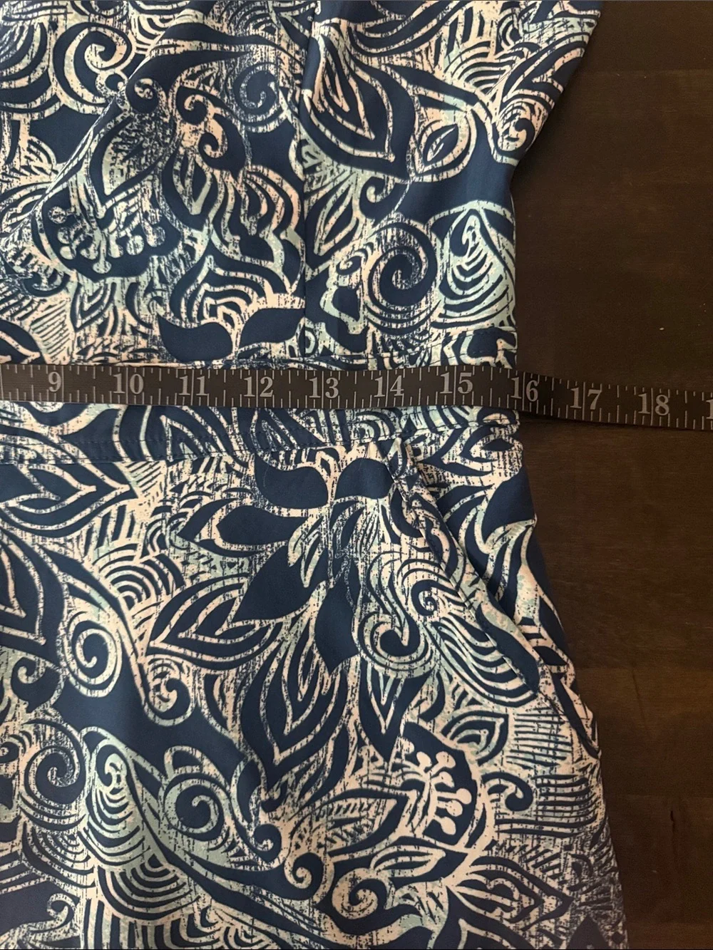 Title Nine Blue & White Nimblene Floral Wave Activewear Dress Size 10